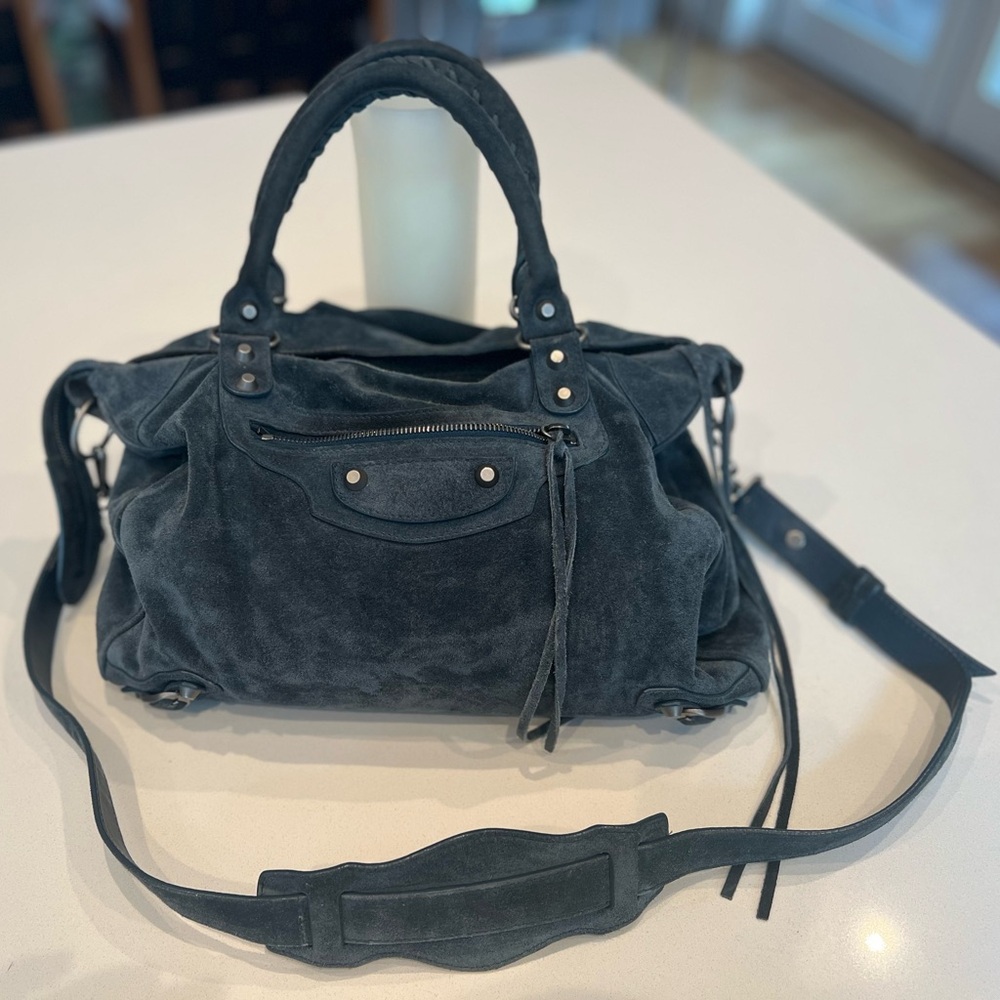 Balenciaga Suede City Bag